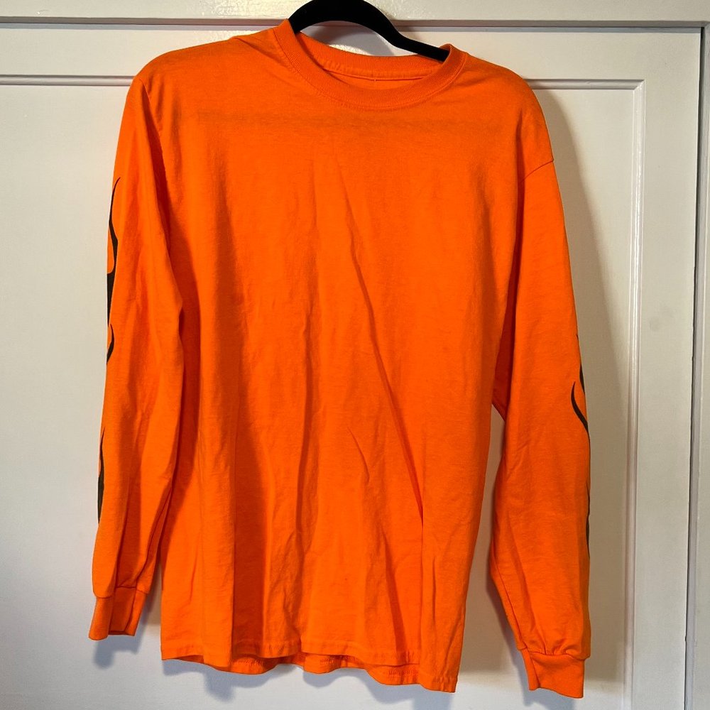 Long Sleeve Orange Flames Tee Shirt